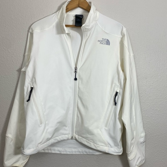 Y2k The North Face Apex Lightweight Zip Up Softshell Jacket Off White Size M - Picture 1 of 5